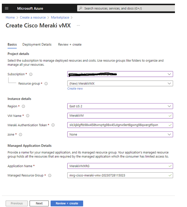 Create Cisco Meraki VMX