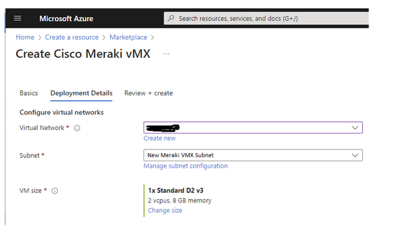 Create Cisco Meraki VMX